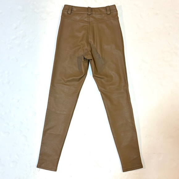 TOPSHOP Faux Leather Pants Tan 6 - Picture 2 of 9